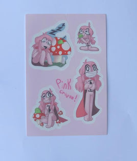 Pink Crayon Sticker sheet